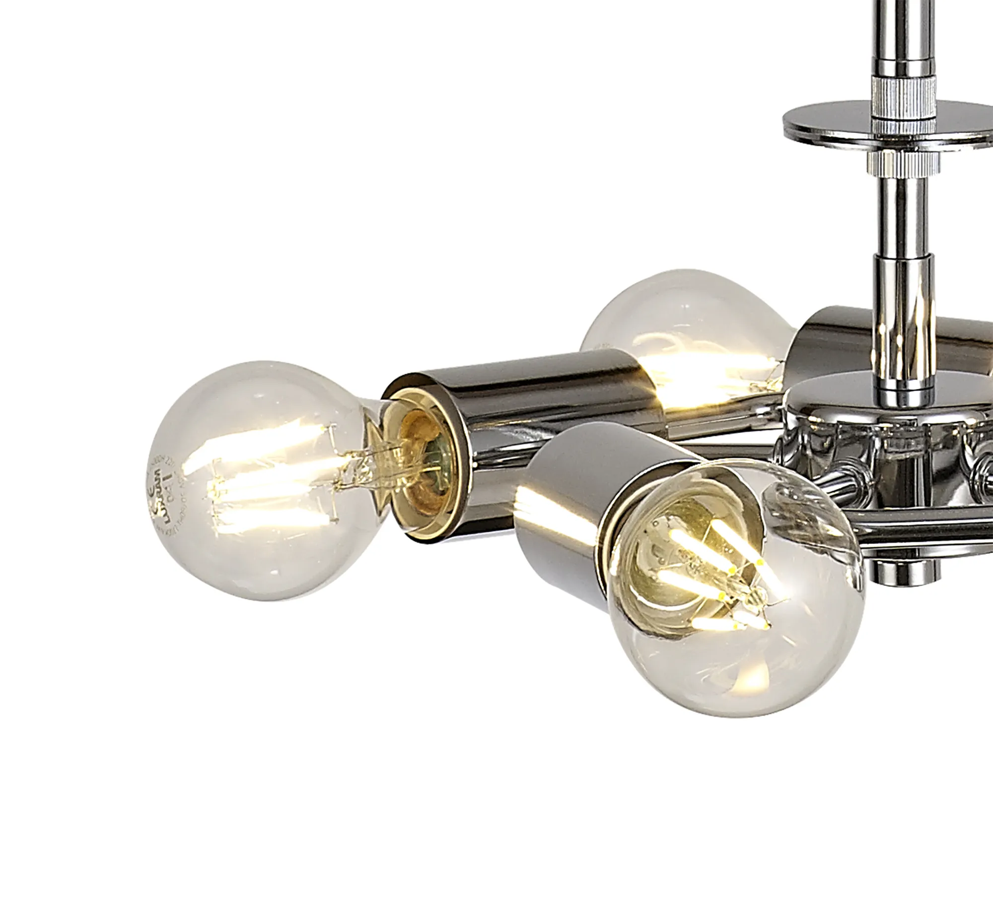 Baymont 50cm 5 Light Pendant Polished Chrome, Silver Leaf, Frosted Diffuser DK0820  Deco Baymont CH SL